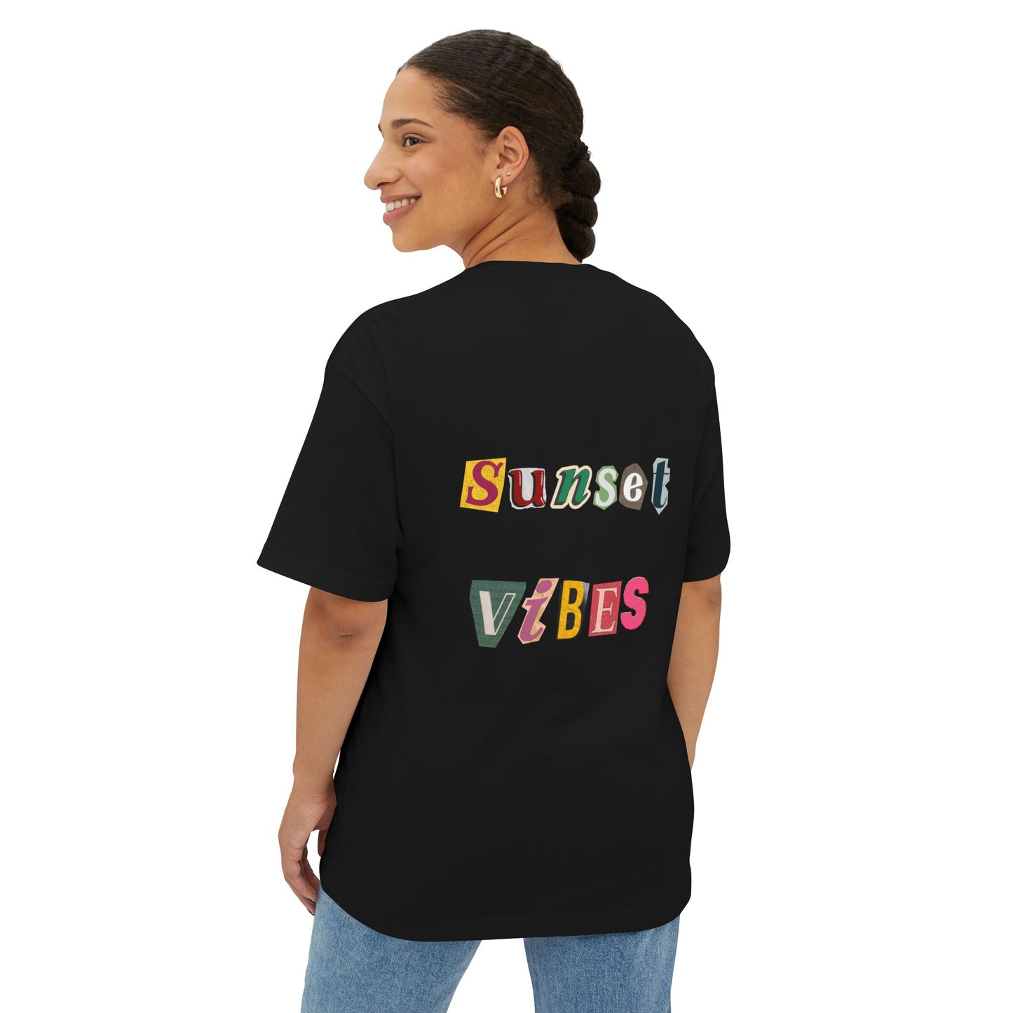 Sunset Vibes Oversized Tee, Relaxed Unisex T-Shirt, Summer Beachwear