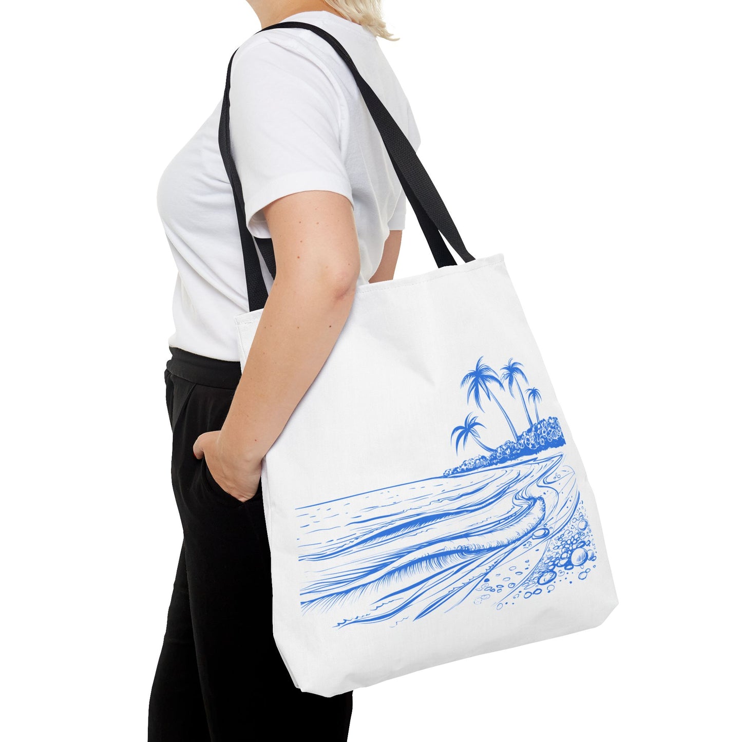 Tropical Beach Tote Bag, Stylish Summer Carryall Accessory, Vacation Bag, Beach Day Essentials