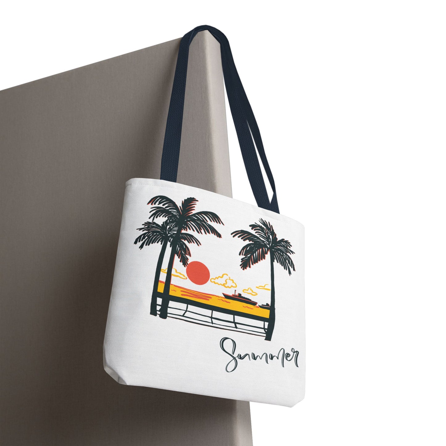 Tote Bag with Summer Vibes, Beach Tote, Palm Tree Design, Stylish Summer Accessory
