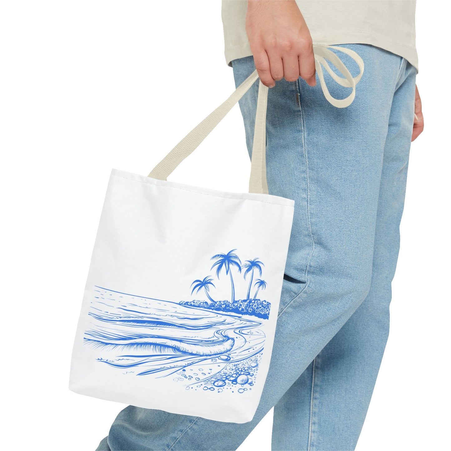 Tropical Beach Tote Bag, Stylish Summer Carryall Accessory, Vacation Bag, Beach Day Essentials