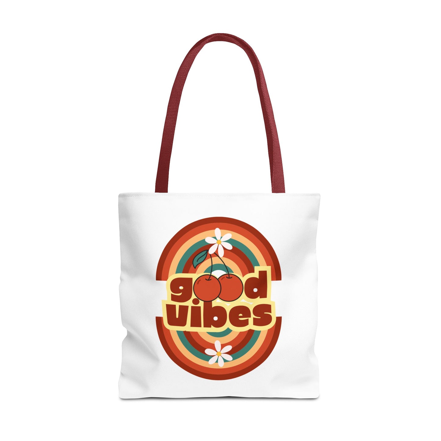 Retro Good Vibes Tote Bag, Stylish Eco-Friendly Tote Beach Bag