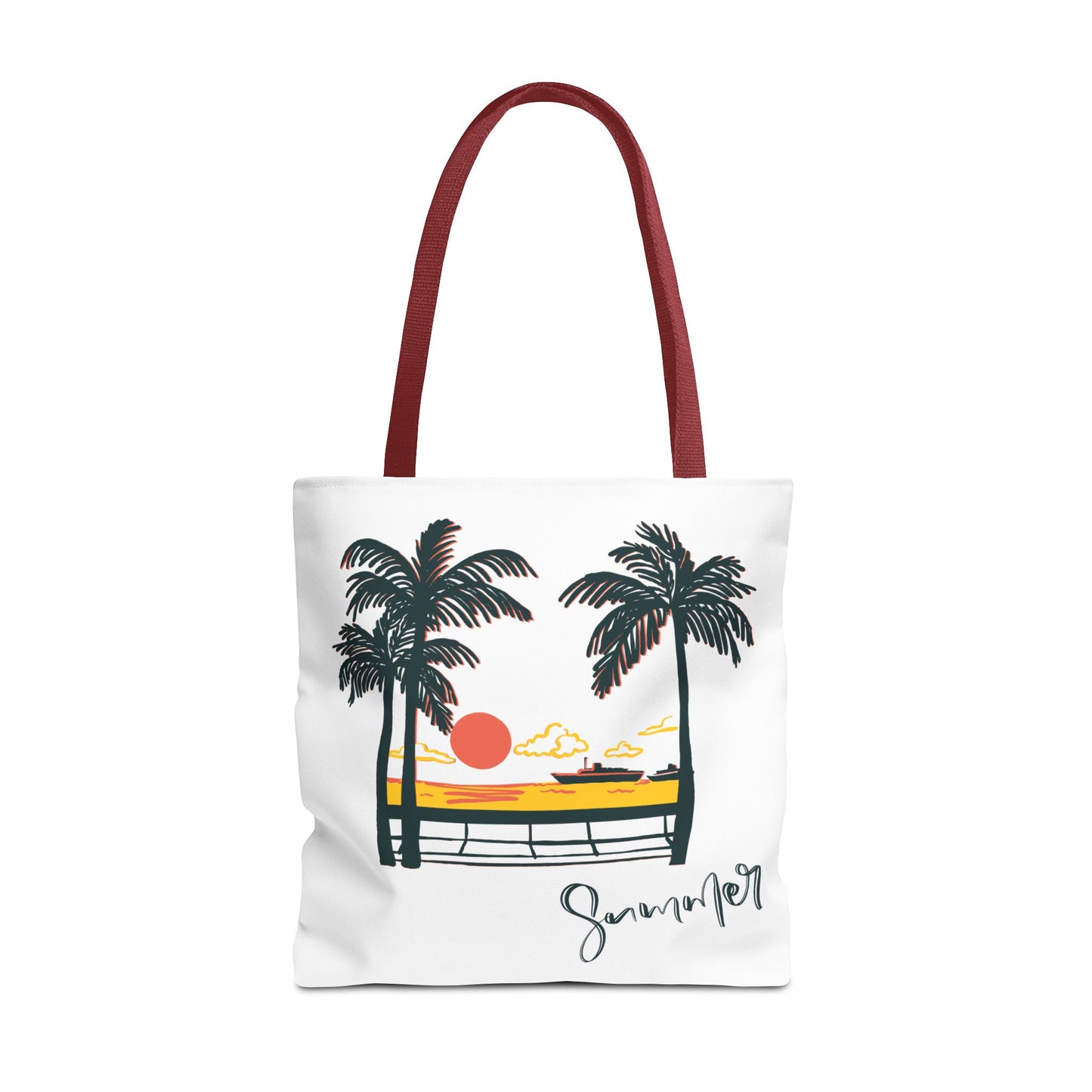 Tote Bag with Summer Vibes, Beach Tote, Palm Tree Design, Stylish Summer Accessory