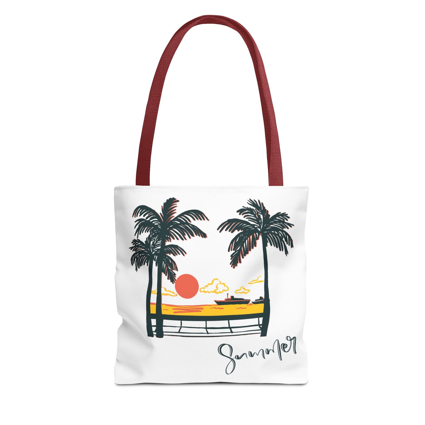 Tote Bag with Summer Vibes, Beach Tote, Palm Tree Design, Stylish Summer Accessory