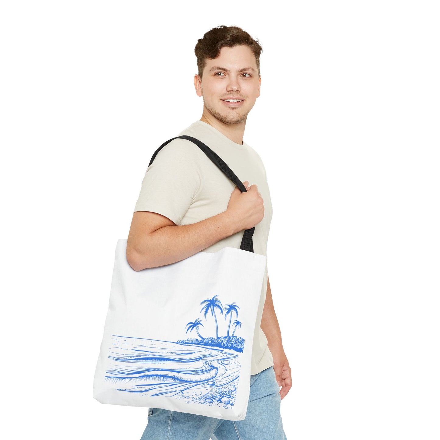 Tropical Beach Tote Bag, Stylish Summer Carryall Accessory, Vacation Bag, Beach Day Essentials