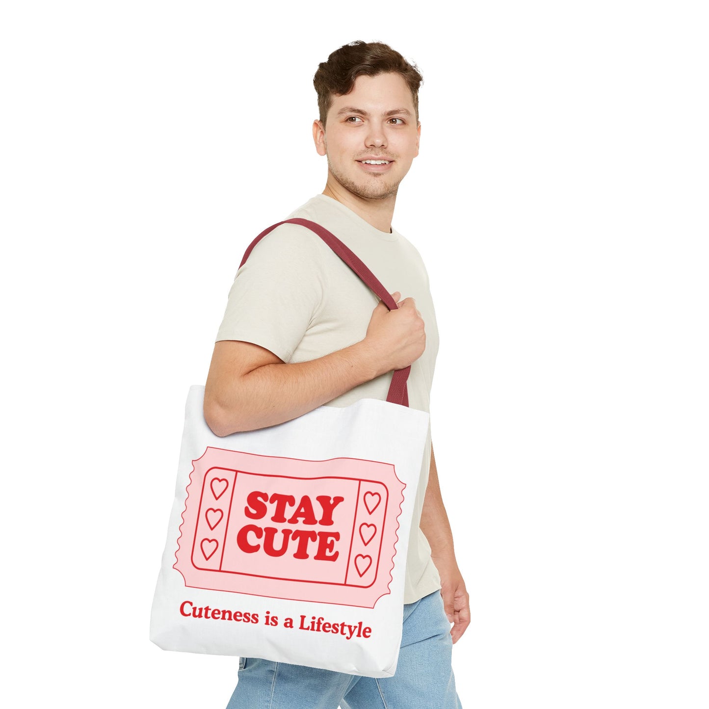 Cute Stay Cute Tote Bag, Shopping Lifestyle Cute Accessories