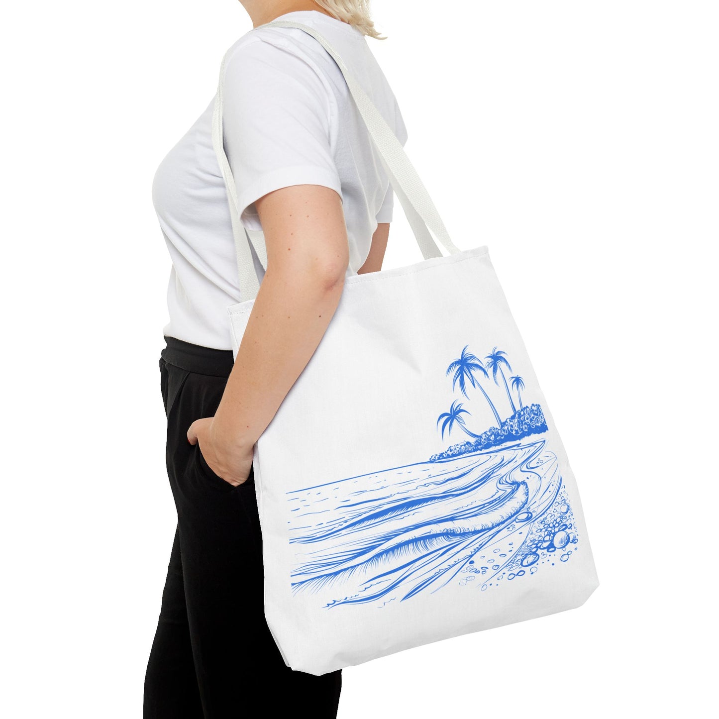 Tropical Beach Tote Bag, Stylish Summer Carryall Accessory, Vacation Bag, Beach Day Essentials